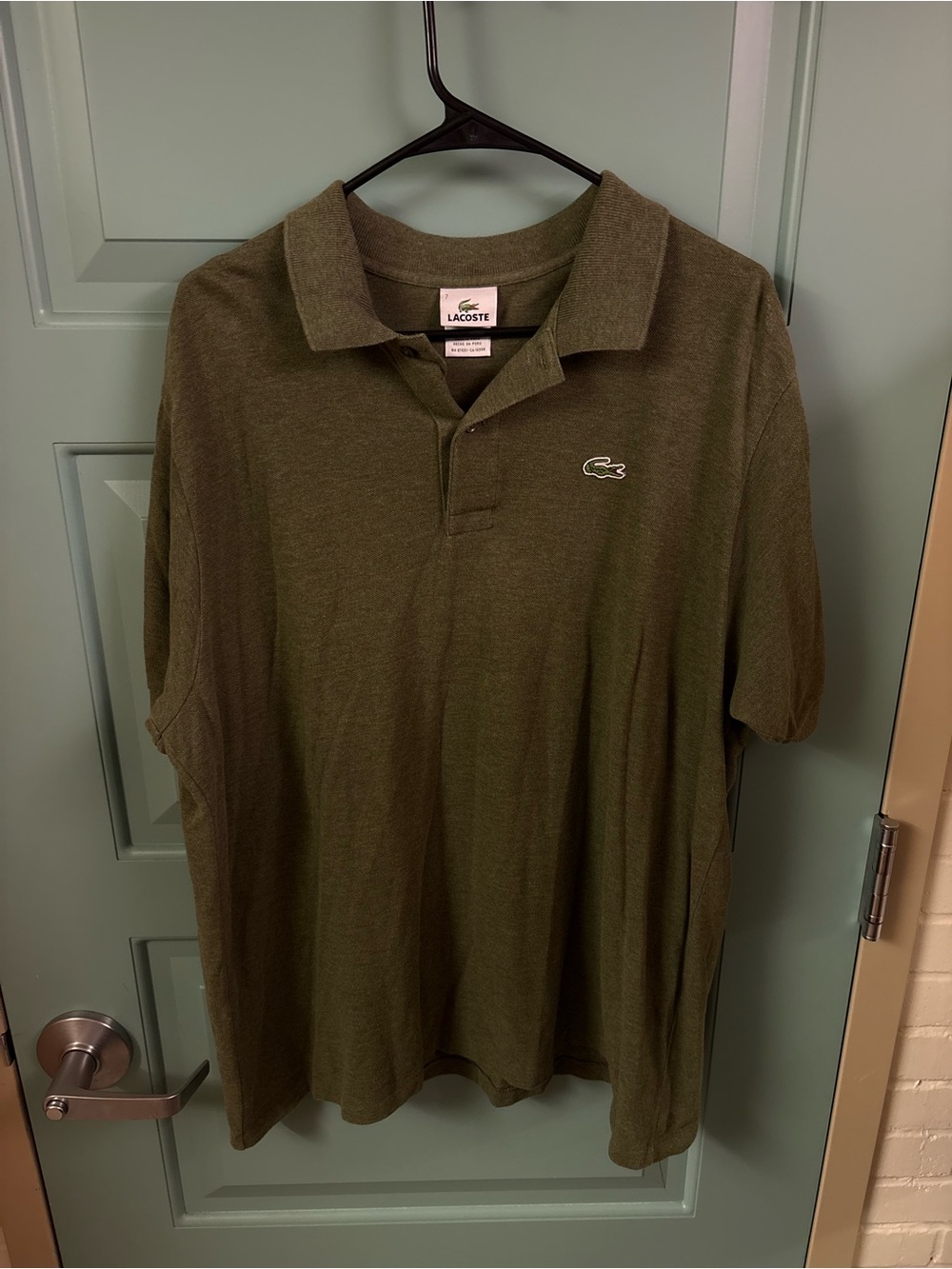 Lacoste Men's Olive Polo with Crocodile Logo
